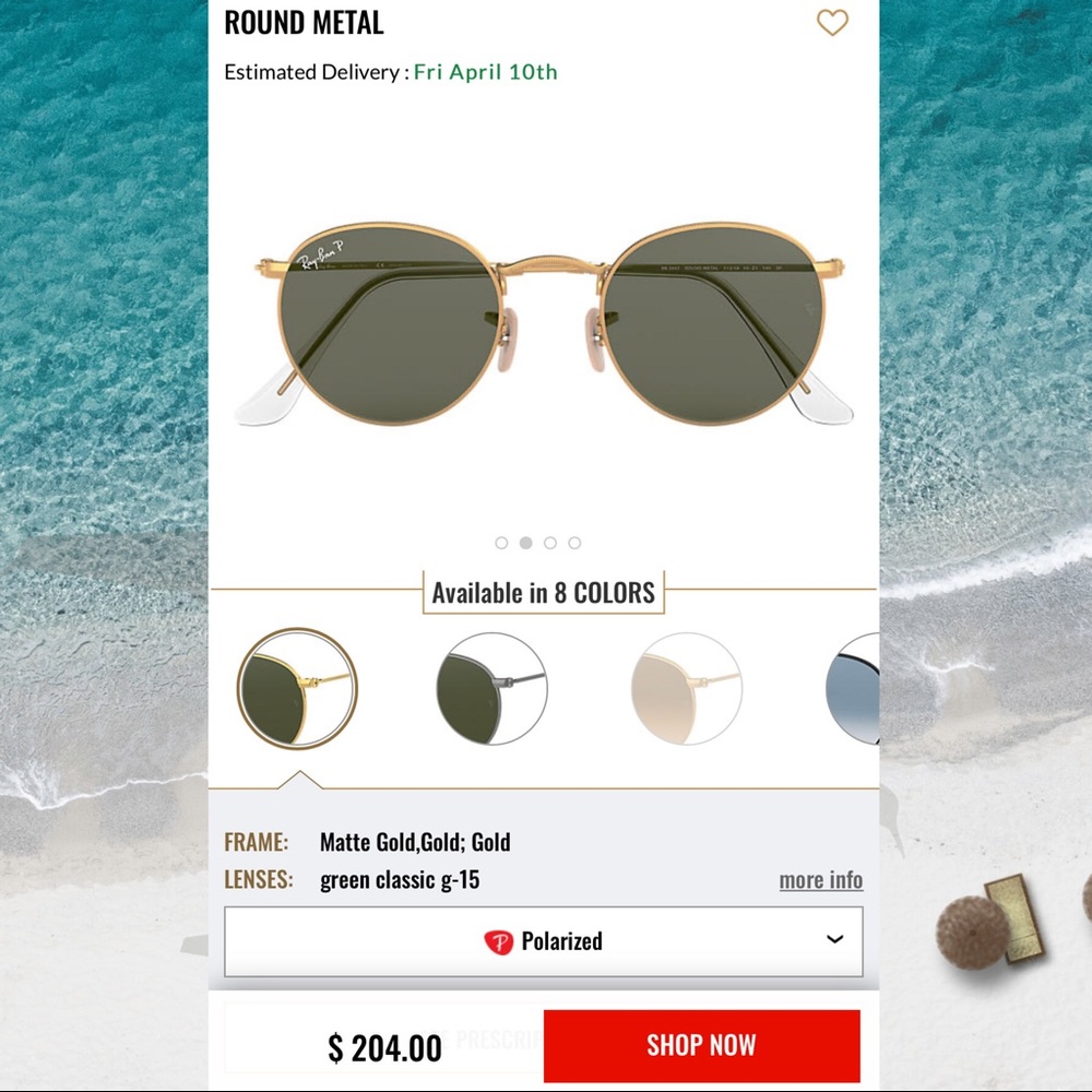 Ray-Ban RB3447 Round Metal Polarized Sunglasses - Picture 2 of 8